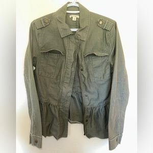 Miami Green denim jacket with zipper and snaps - Size S